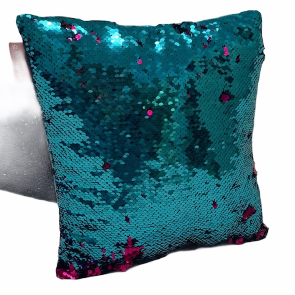 American Girl flip sequin decorative throw pillow